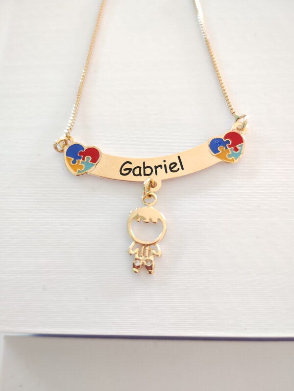 Gargantilha personalizada canquinha Autismo Menino ou Menina - Imagem 2
