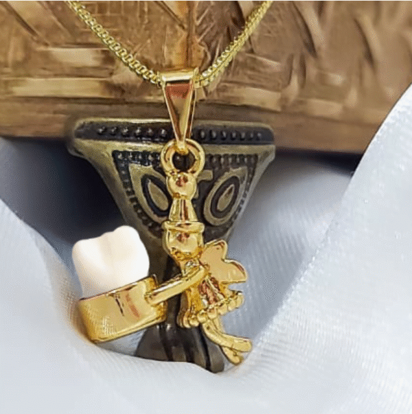 Gargantilha Personalizada Fada Do Dente Banho ouro