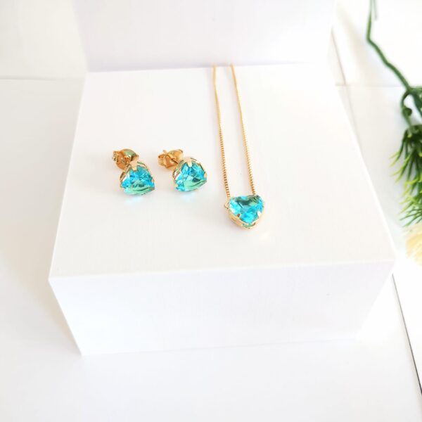 Conjunto coração amarine