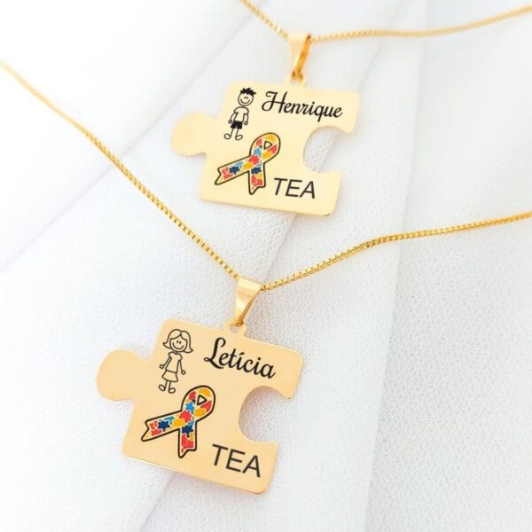 Gargantilha personalizada Quebra Cabeça Autismo