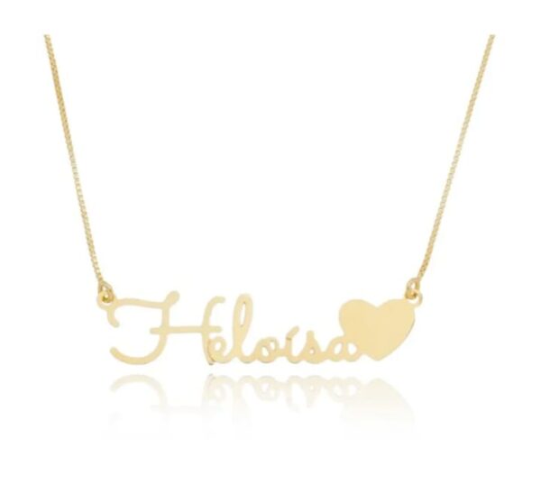 Gargantilha Personalizada Nome e Coração liso