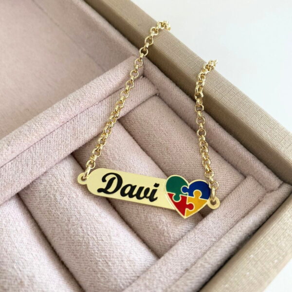Pulseira Infantil Personalizada Autismo Menino ou Menina Gravação Do Nome