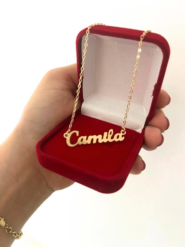 Gargantilha Personalizada Manuscrito Elinho Português Banho ouro