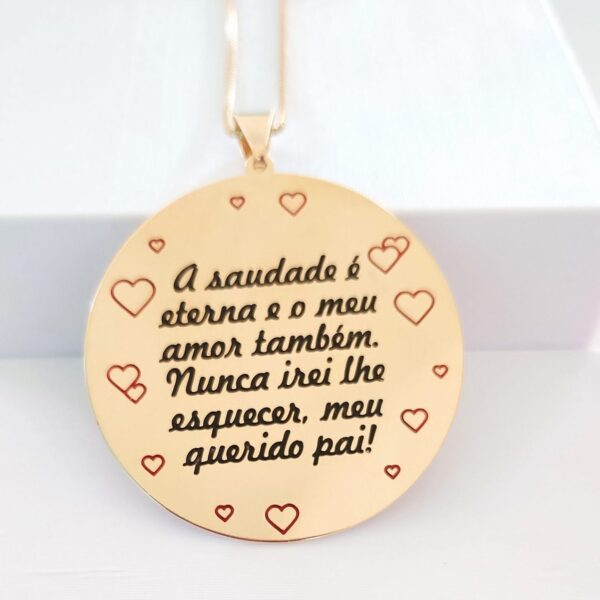 Gargantilha Personalizada Mandala Dedicatória Banho ouro