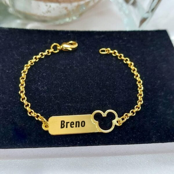Pulseira Infantil Personalizada Menino ou Menina Banho ouro - Imagem 17