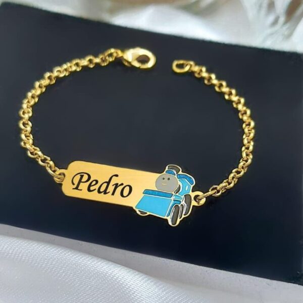 Pulseira Infantil Personalizada Menino ou Menina Banho ouro - Imagem 6