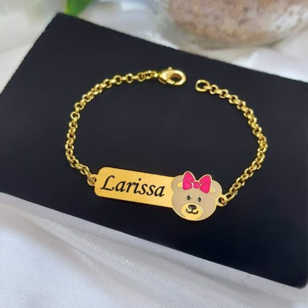 Pulseira Infantil Personalizada Menino ou Menina Banho ouro - Imagem 12