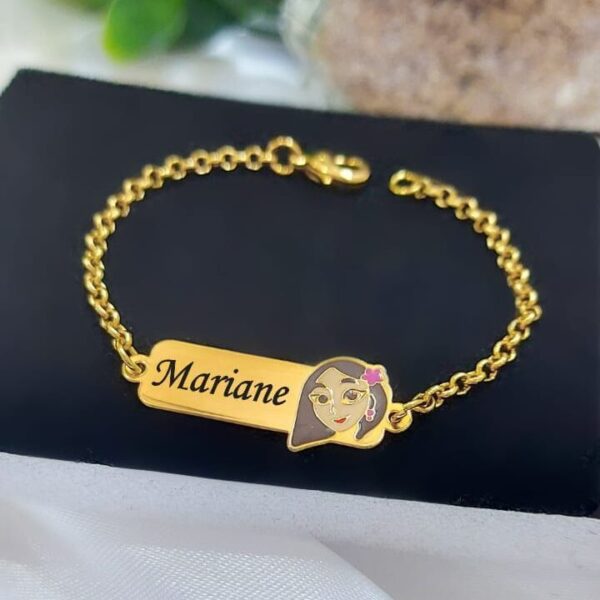 Pulseira Infantil Personalizada Menino ou Menina Banho ouro - Imagem 13