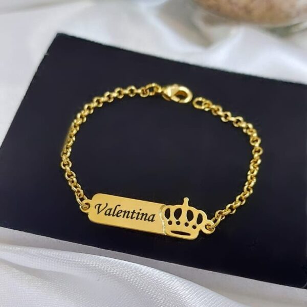 Pulseira Infantil Personalizada Menino ou Menina Banho ouro - Imagem 8