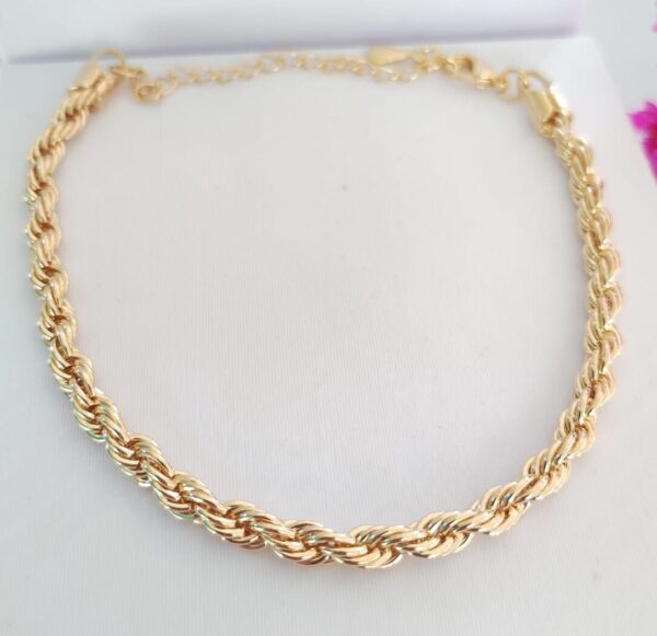 Pulseira Cordão Baiano Banho ouro - Imagem 2