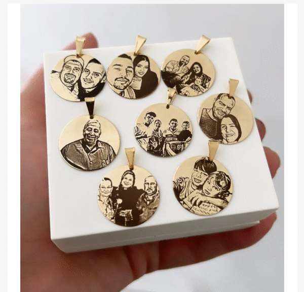 Gargantilha Personalizada fotogravacao Banho ouro - Imagem 2