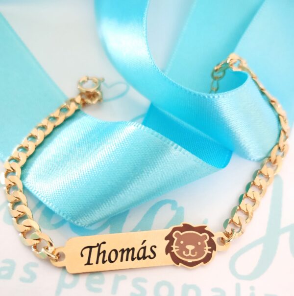 Pulseira Elos Gourmet Infantil Personalizada Leão