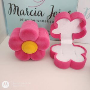 Porta jóias infantil veludo Flor