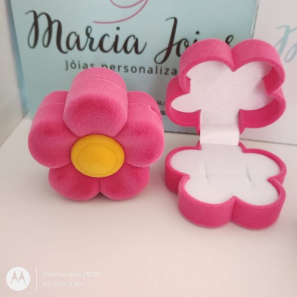 Porta jóias infantil veludo Flor