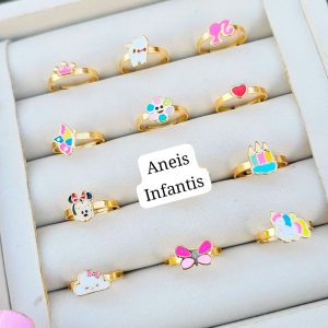 Anel infantil Personalizado Banho ouro 18k