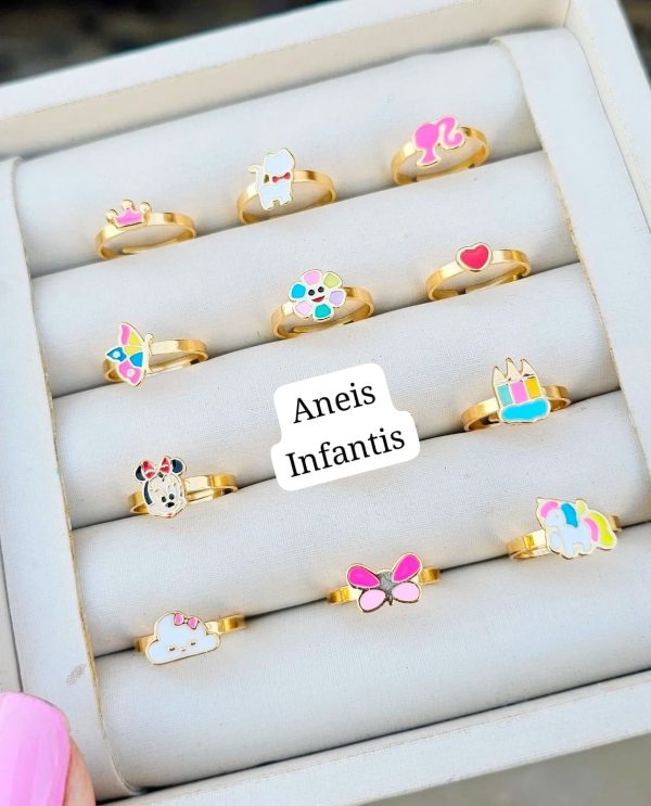 Anel infantil Personalizado Banho ouro 18k