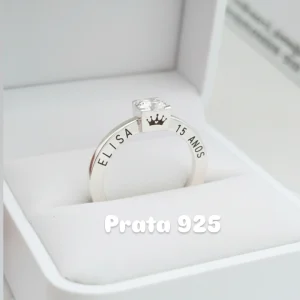 Anel Personalizado Debutante 15 anos Prata 925 - 16