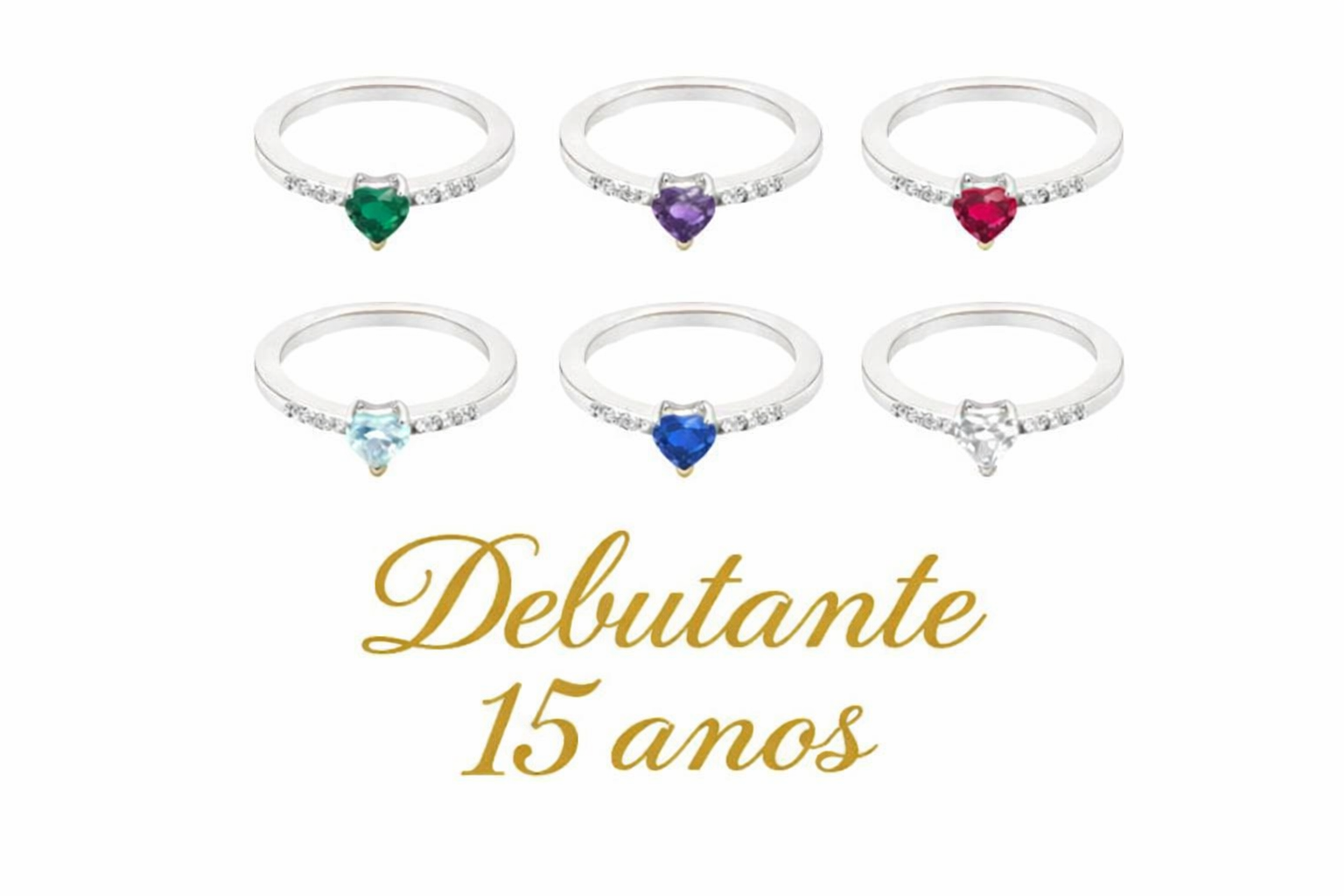 Anel Personalizado Debutante Coração Prata 925 - Imagem 4