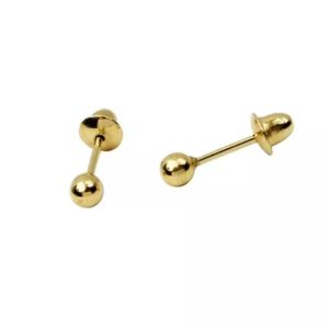 Brinco bebê Ouro 18k Bolinha