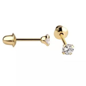 Brinco bebê em Ouro 18k Ponto De Luz