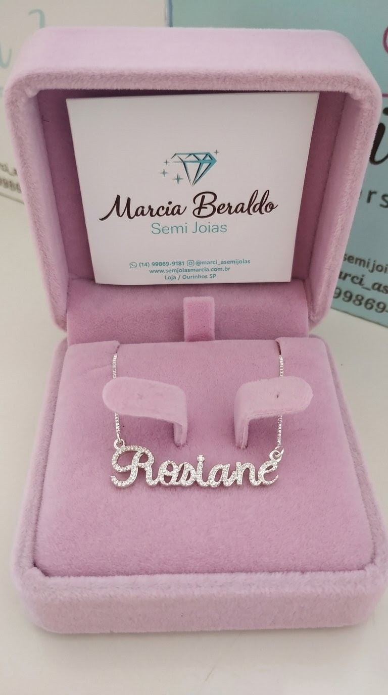 Colar Personalizado Nome Cravejado zircônias Prata 925