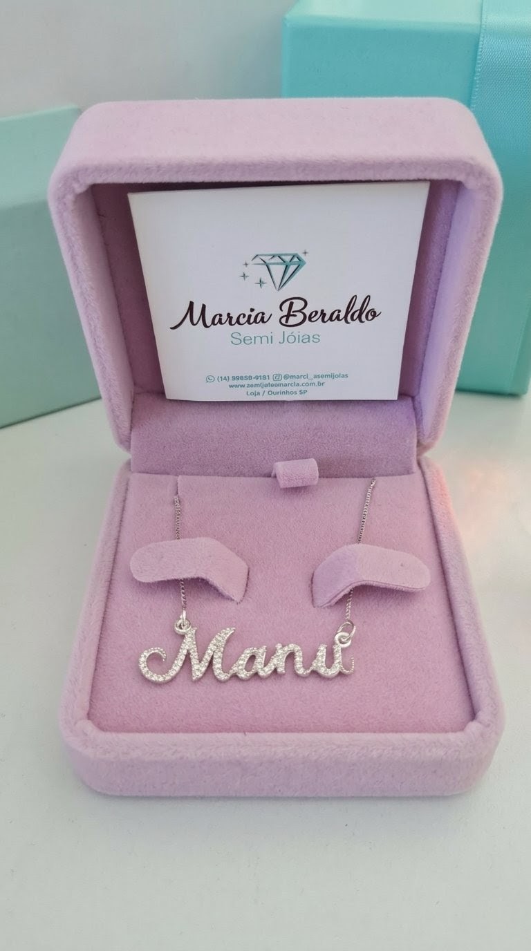 Colar Personalizado Nome Cravejado zircônias Prata 925 - Imagem 2